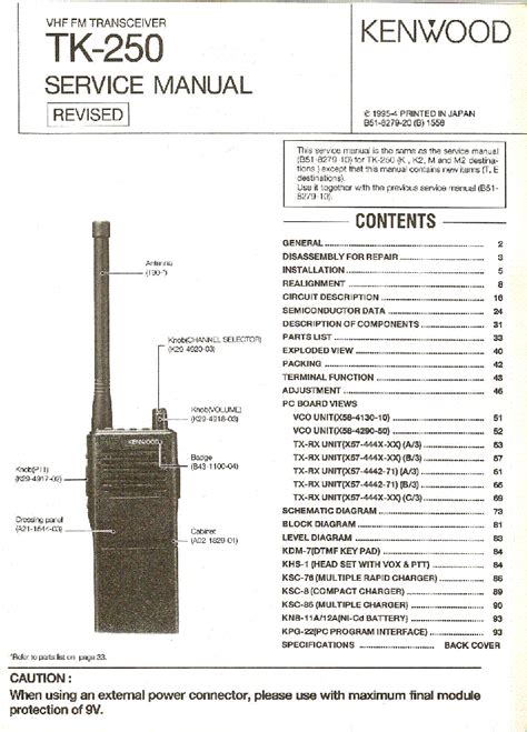 Standard Radio Operation And Maintenance Manual